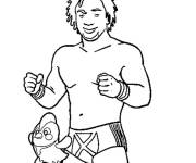 Coloriage Kofi Kingston avec son symbole