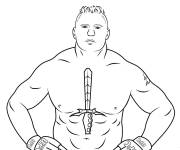Coloriage et dessins gratuit L'h&eacute;ros de WWE Brock Lesnar à imprimer