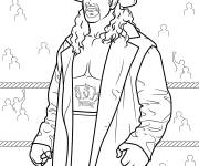 Coloriage L'Undertaker Catcheur de la WWE sur le ring