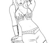 Coloriage La belle Kelly de la WWE