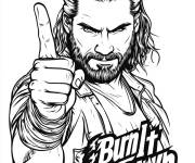 Coloriage La d&eacute;termination de lutteur de la WWE