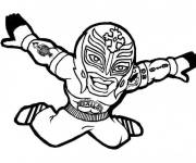 Coloriage et dessins gratuit Lancer de Ray Mysterio chibi à imprimer