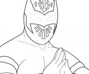 Coloriage Le catcheur Sin Kara masqu&eacute;