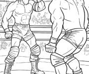 Coloriage Le d&eacute;fi avant le matche de la WWE