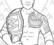 Coloriage Le Rock d&eacute;tient la ceinture de champion