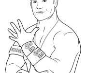 Coloriage Le tout confiant lutteur John Cena