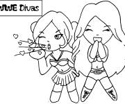 Coloriage Les jumelles Bella de la WWE