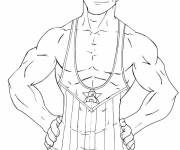 Coloriage Lutteur am&eacute;ricain en uniforme
