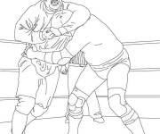 Coloriage Lutteur contr&ocirc;le son adversaire