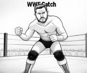 Coloriage Lutteur de Catch attends son adversaire
