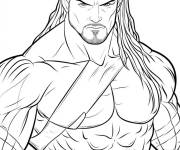 Coloriage Lutteur de la WWE athl&eacute;tique