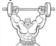 Coloriage Lutteur de la WWE fait de la musculation