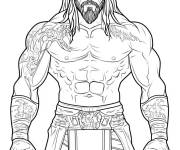 Coloriage Lutteur de WWE pour les amoureux du Catch