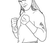 Coloriage Lutteur de WWE pret pour le match de catch