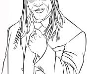 Coloriage et dessins gratuit Lutteur de WWE souriant à imprimer