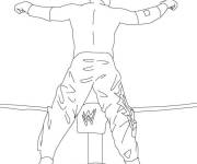 Coloriage Lutteur demande l'encouragement de spectacle