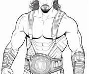 Coloriage Lutteur embl&eacute;matique de la WWE