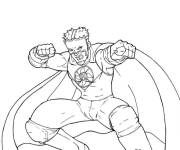 Coloriage Lutteur en masque pret pour le match WWE