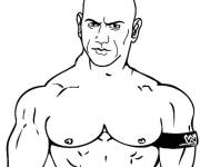 Coloriage Lutteur Sting avec le regard s&eacute;rieux