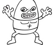 Coloriage monsieur oeuf comme un catcheur