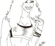 Coloriage Nikki Bella Lutteur dessin&eacute; &agrave; la main