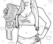 Coloriage Nikki WWE Femme lutteuse