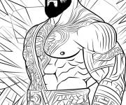 Coloriage Page de coloriage d'un lutteur de WWE