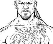 Coloriage Portrait de Catcher f&eacute;roce de la WWE
