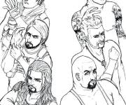 Coloriage Pose de photographie des catcheurs WWE