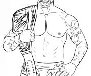 Coloriage Randy Orton tenant la ceinture