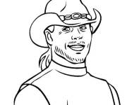 Coloriage Rick Flair en chapeau de cowboy