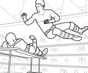 Coloriage Slam corporel du lutteur de la WWE