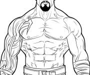 Coloriage Steve Austin, le fort lutteur