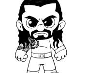 Coloriage et dessins gratuit Super Star WWE chibi à imprimer