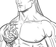 Coloriage Tatouage fascinant sur le cors de lutteur de WWE