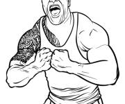Coloriage The catcheur The rock en criant
