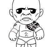 Coloriage et dessins gratuit The Rock chibi à imprimer