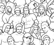 Coloriage Toutes les stars de la WWE