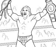 Coloriage Triple H d&eacute;tient deux ceintures