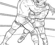 Coloriage Triple H en attaquant son adversaire
