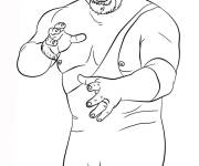 Coloriage Un lutteur de Catch WWE