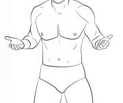 Coloriage Un lutteur puissant de WWE