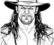 Coloriage Undertaker avec son regard intense