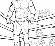 Coloriage WWE catcheur sur le tapis