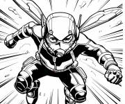 Coloriage Ant-Man ail&eacute; en action