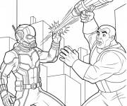 Coloriage Ant-Man attaque le m&eacute;chant