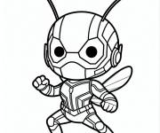 Coloriage Ant-Man avec arri&egrave;re blanc