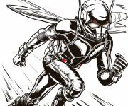 Coloriage Ant-Man avec des ailes en action