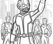 Coloriage Ant-Man avec son &eacute;quipe te salue