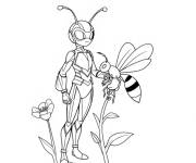Coloriage Ant-man avec une abeille